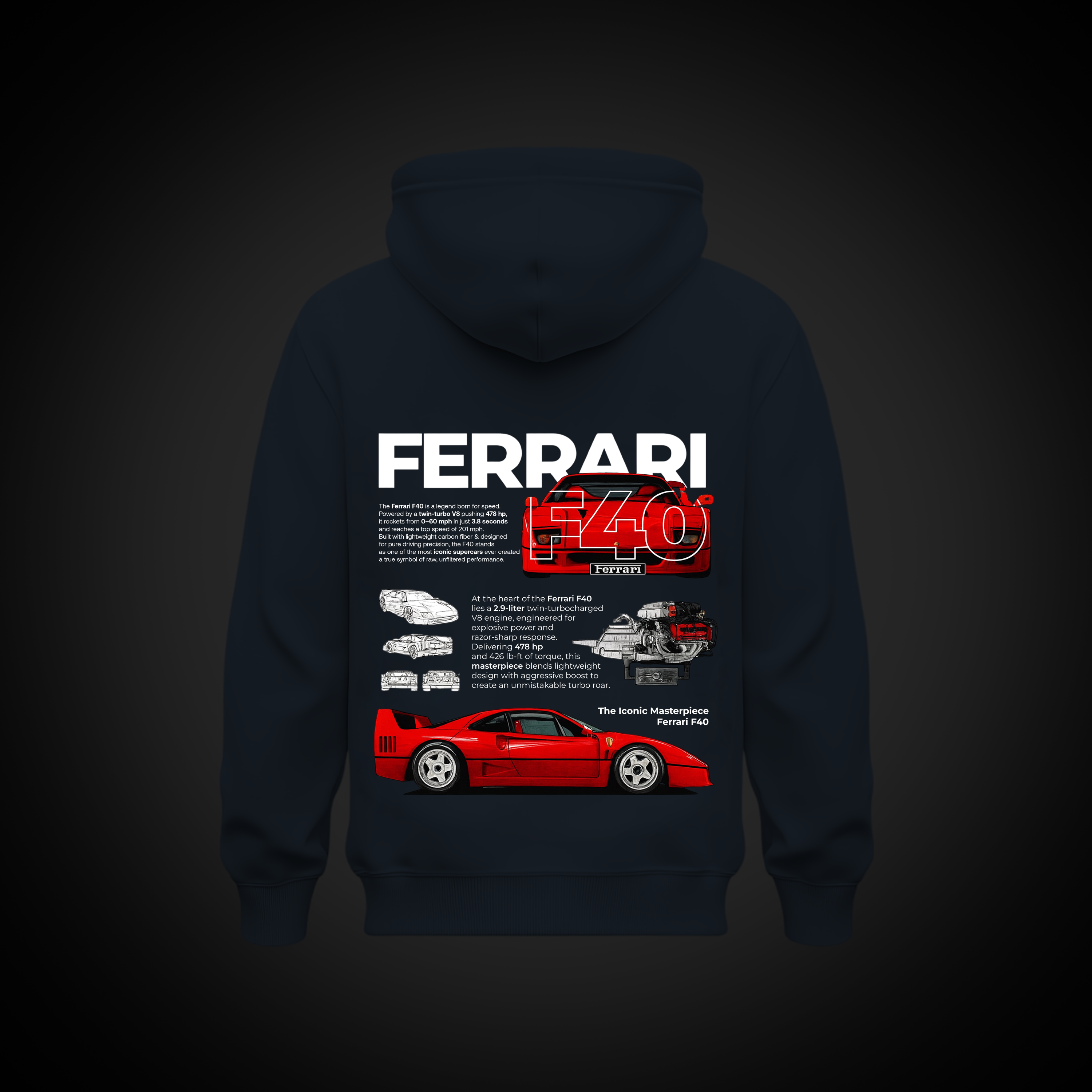 Unisex Ferrari Printed Hoodie