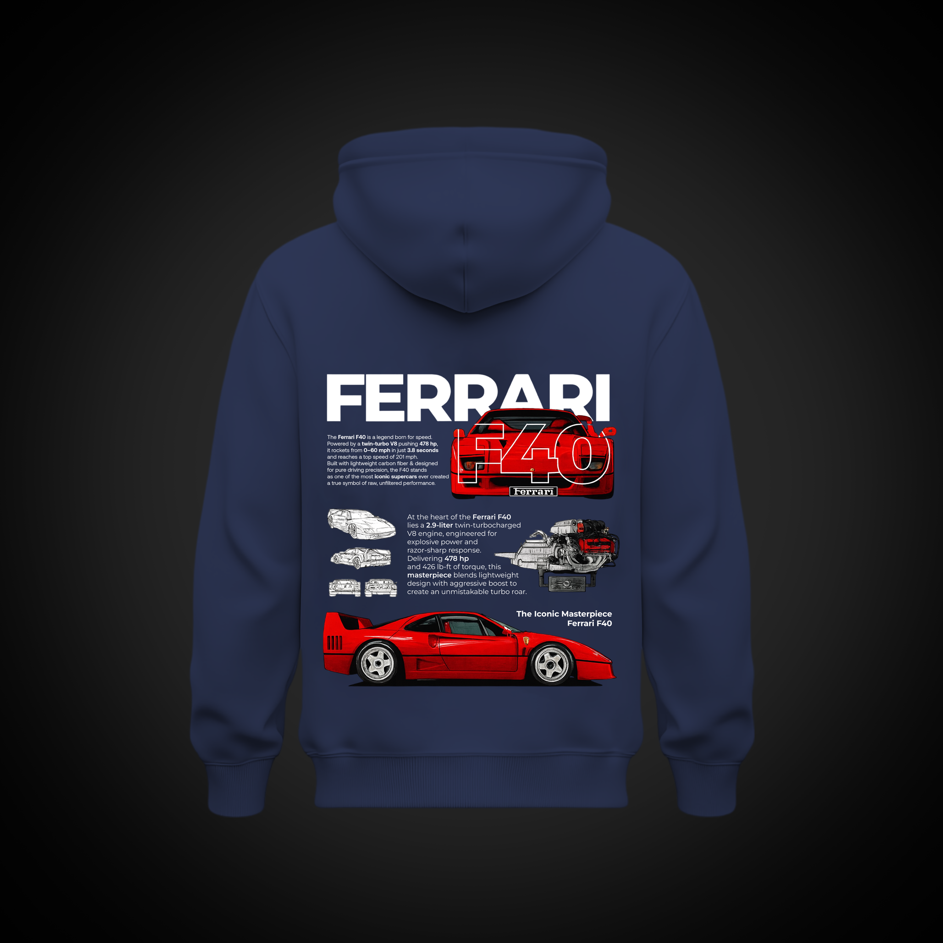 Unisex Ferrari Printed Hoodie