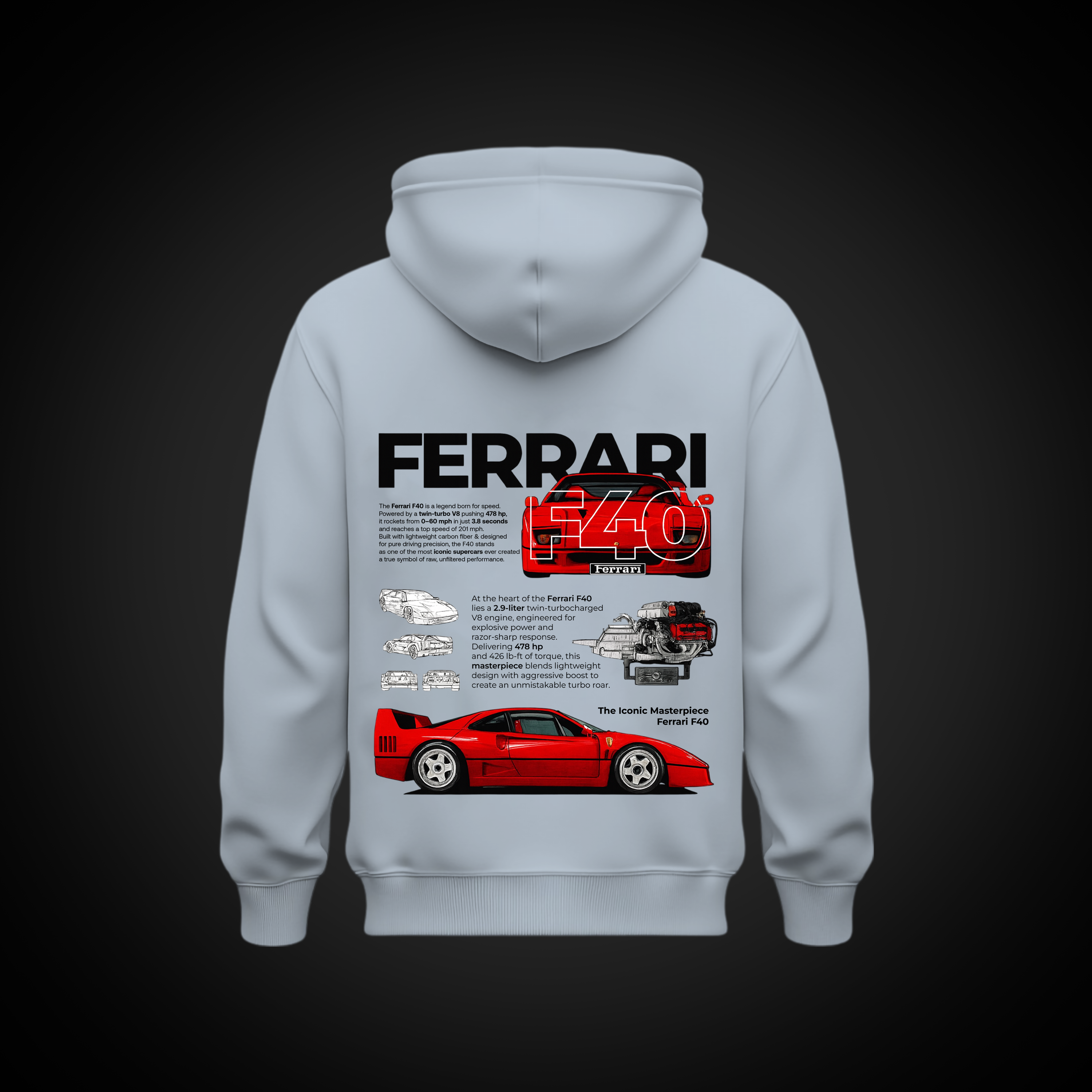 Unisex Ferrari Printed Hoodie