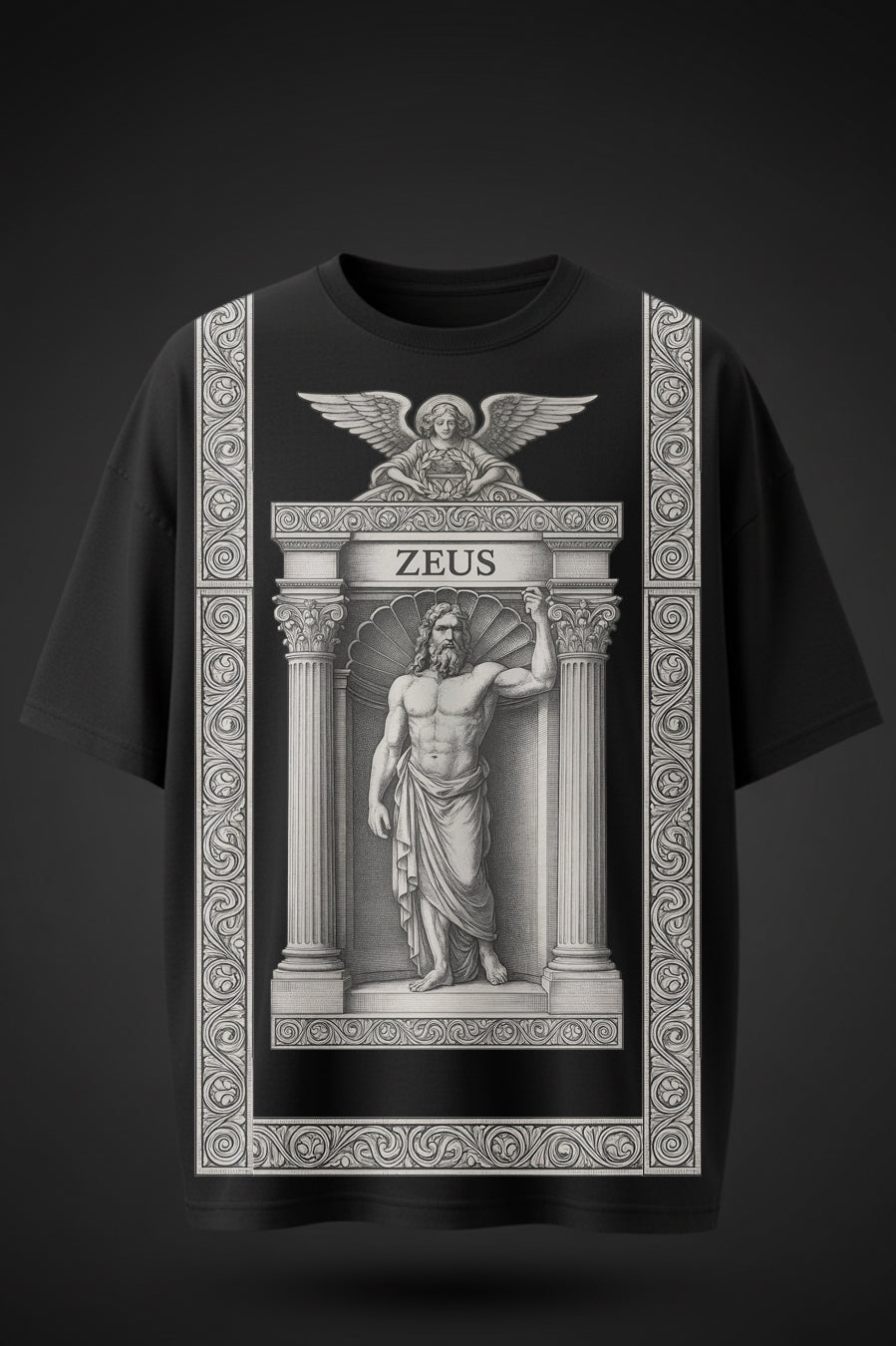 Greek God Graphic Tee in Monochrome Print