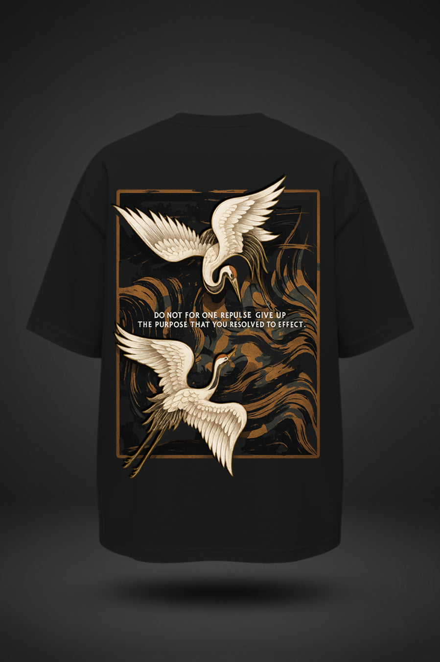 Oversized Bird Back Print T-Shirt – Unisex Casual Streetwear