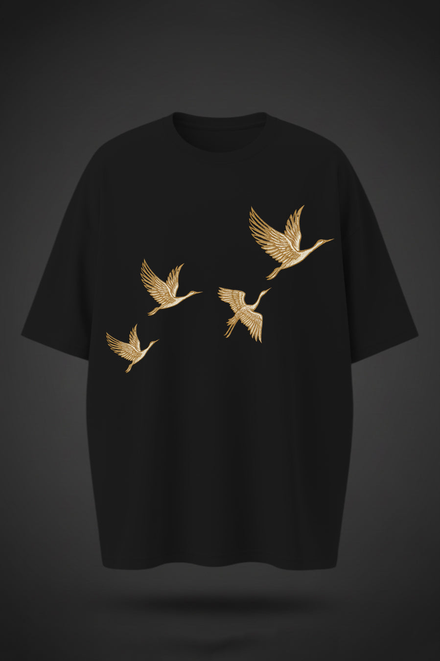 Oversized Bird Back Print T-Shirt – Unisex Casual Streetwear