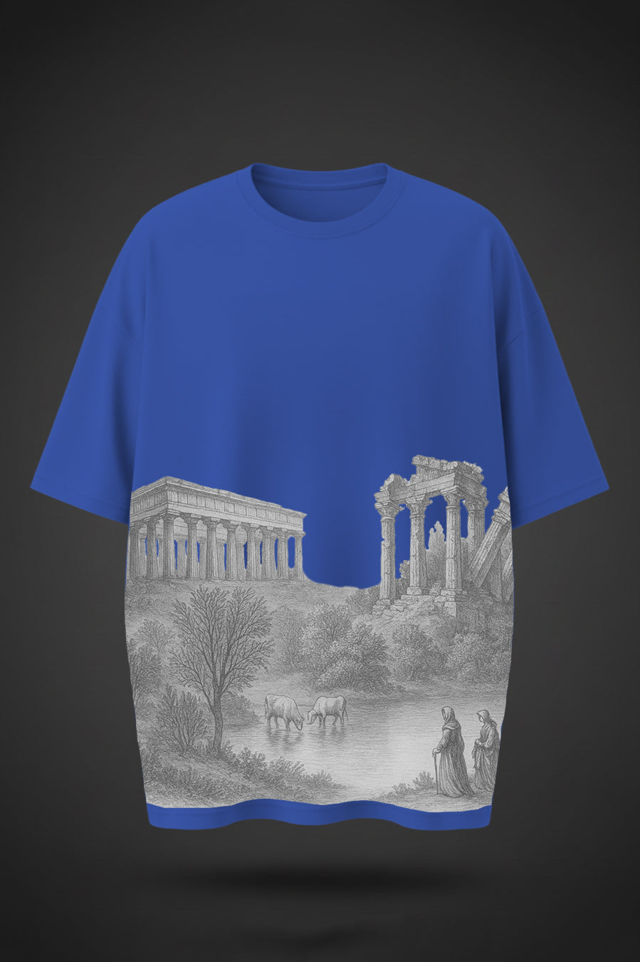 Minimal Greek Temple Art Print Tee