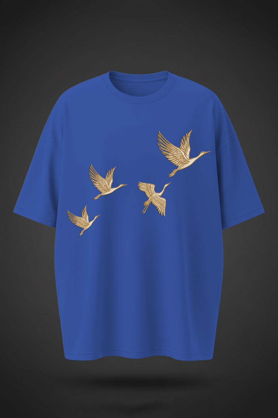 Oversized Bird Back Print T-Shirt – Unisex Casual Streetwear