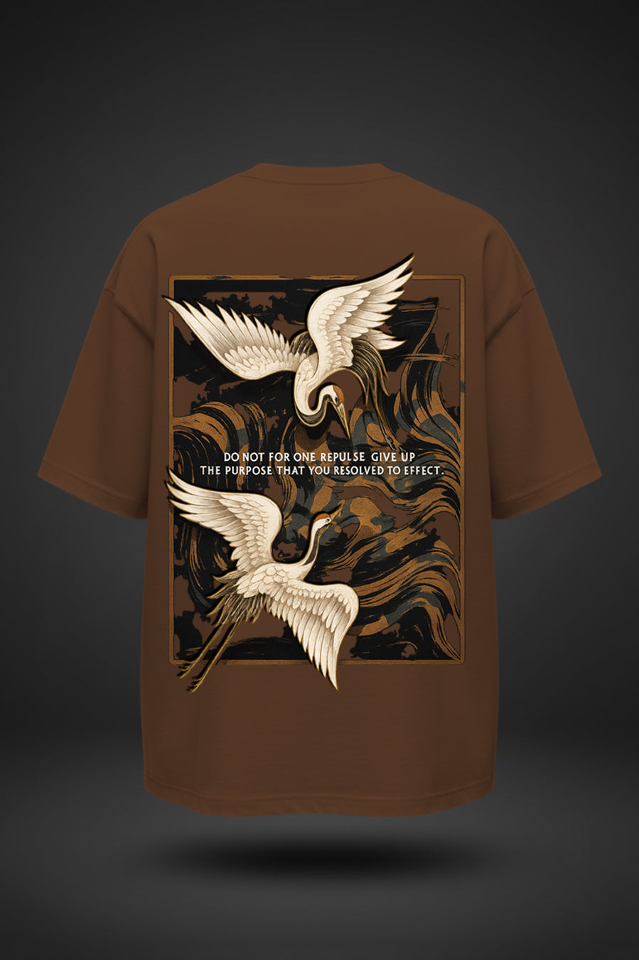 Oversized Bird Back Print T-Shirt – Unisex Casual Streetwear