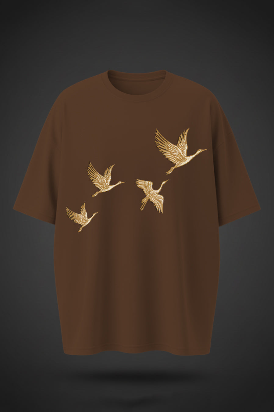 Oversized Bird Back Print T-Shirt – Unisex Casual Streetwear