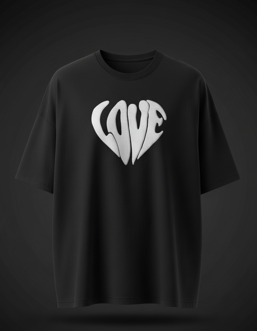 Oversized Love Print T-Shirt for Men & Women