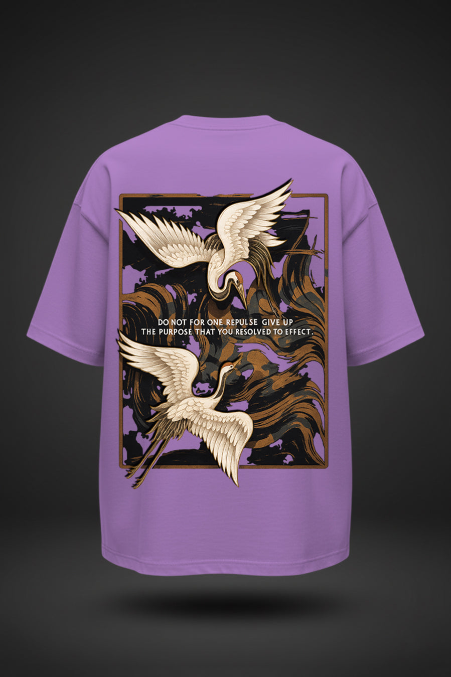 Oversized Bird Back Print T-Shirt – Unisex Casual Streetwear