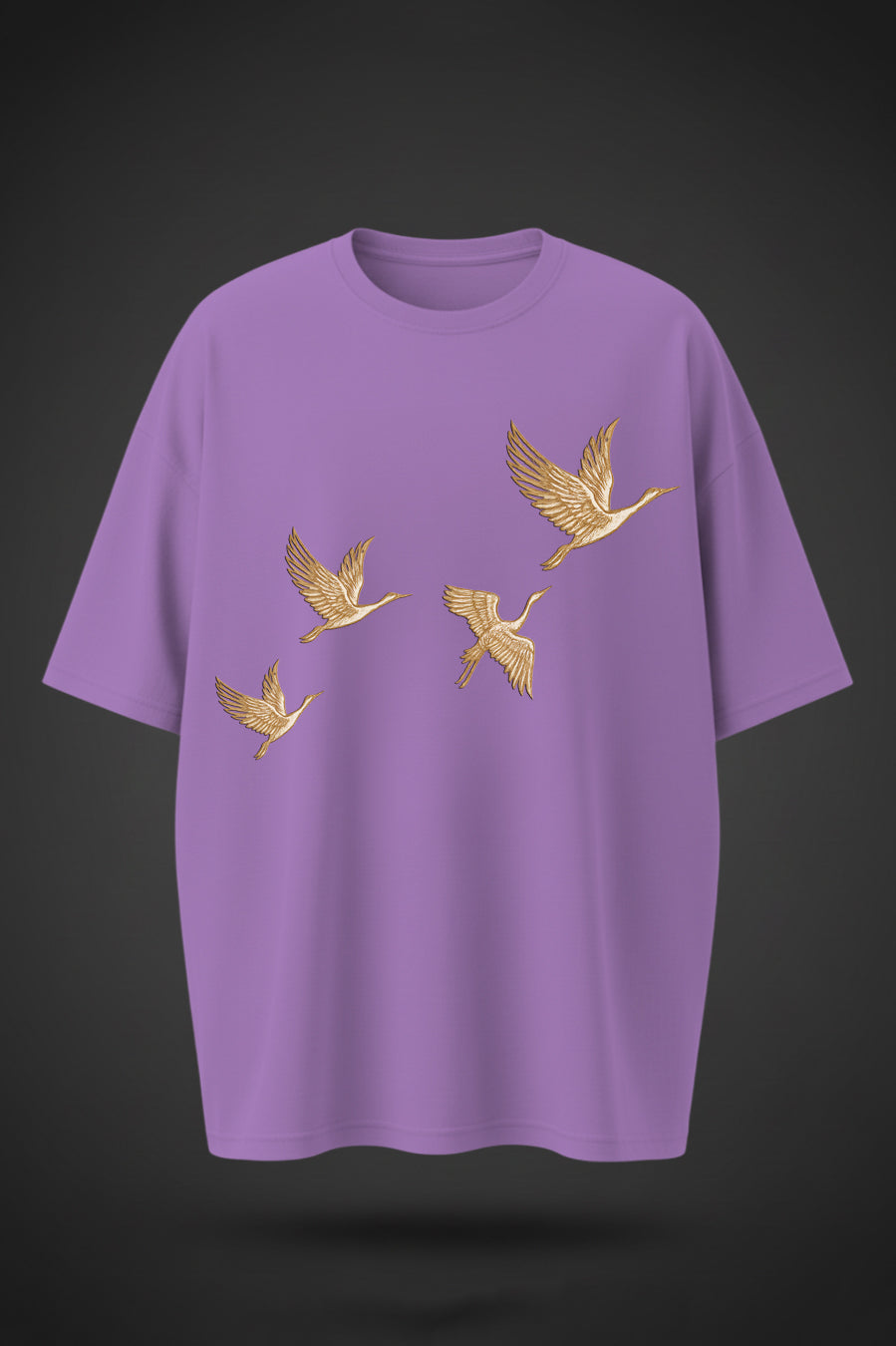 Oversized Bird Back Print T-Shirt – Unisex Casual Streetwear