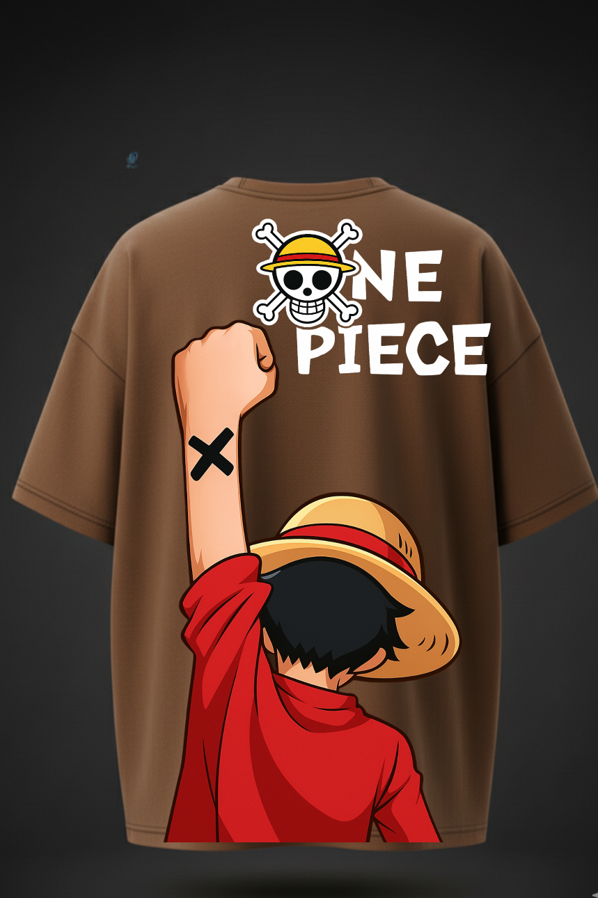 One Piece Oversized T-Shirt – Luffy Inspired Anime Streetwear