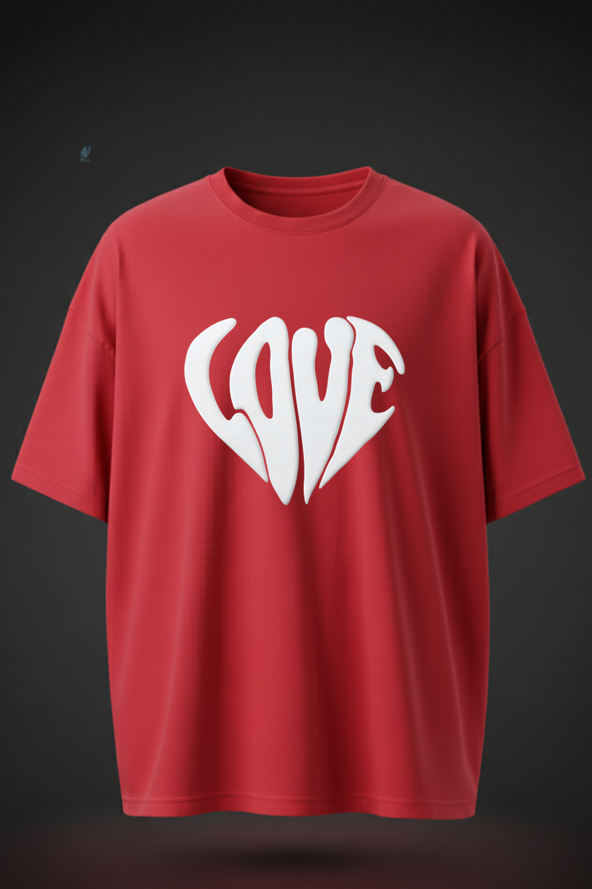 Oversized Love Print T-Shirt for Men & Women