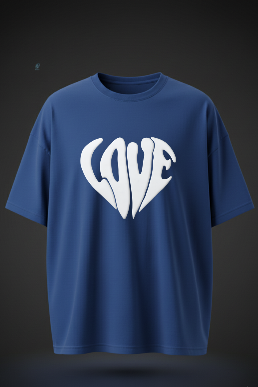 Oversized Love Print T-Shirt for Men & Women