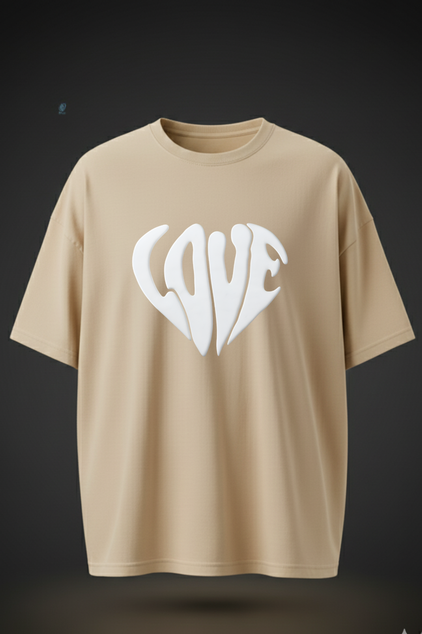 Oversized Love Print T-Shirt for Men & Women