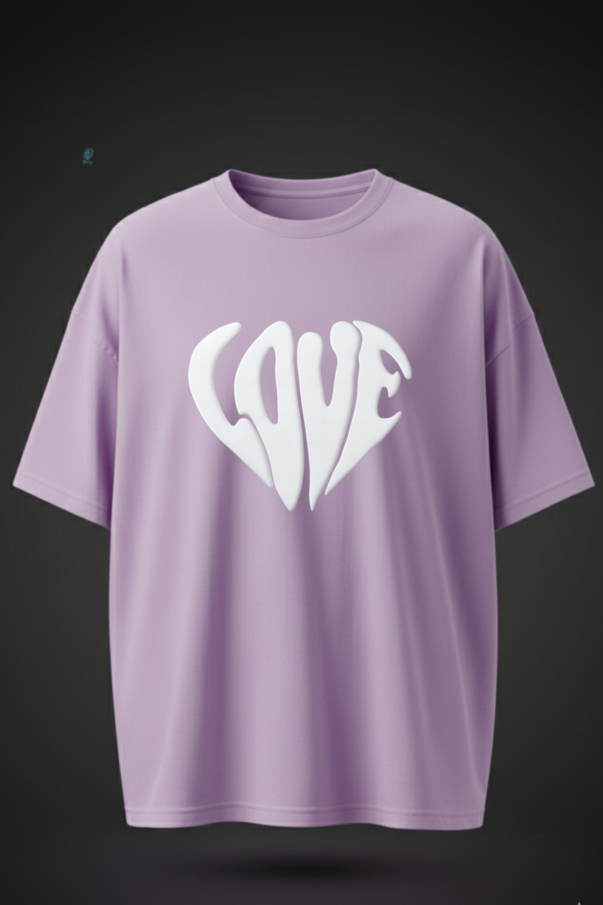 Oversized Love Print T-Shirt for Men & Women