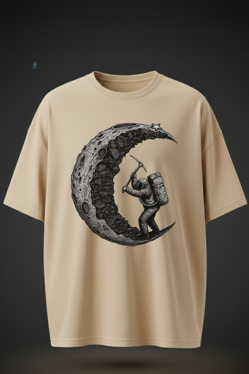 Oversized Breaking Moon Print T-Shirt – Unisex Streetwear