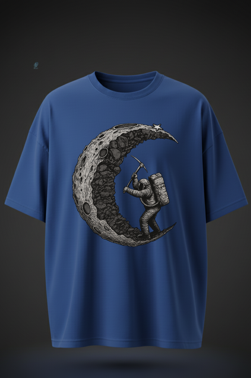 Oversized Breaking Moon Print T-Shirt – Unisex Streetwear