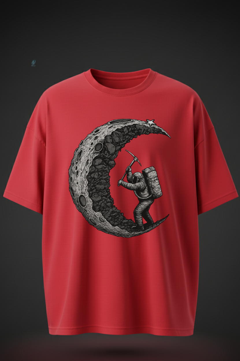 Oversized Breaking Moon Print T-Shirt – Unisex Streetwear