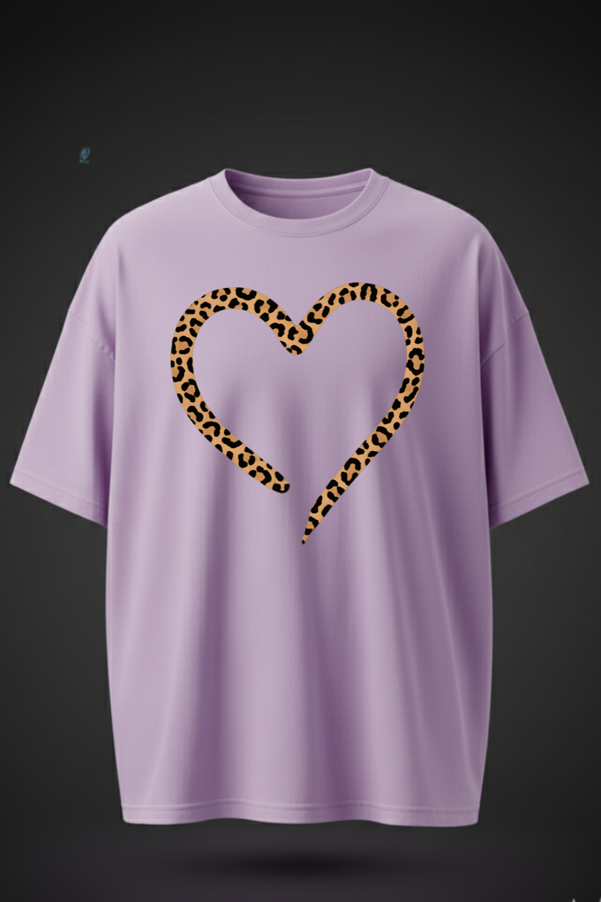 Oversized Heart Print T-Shirt – Unisex Casual Streetwear