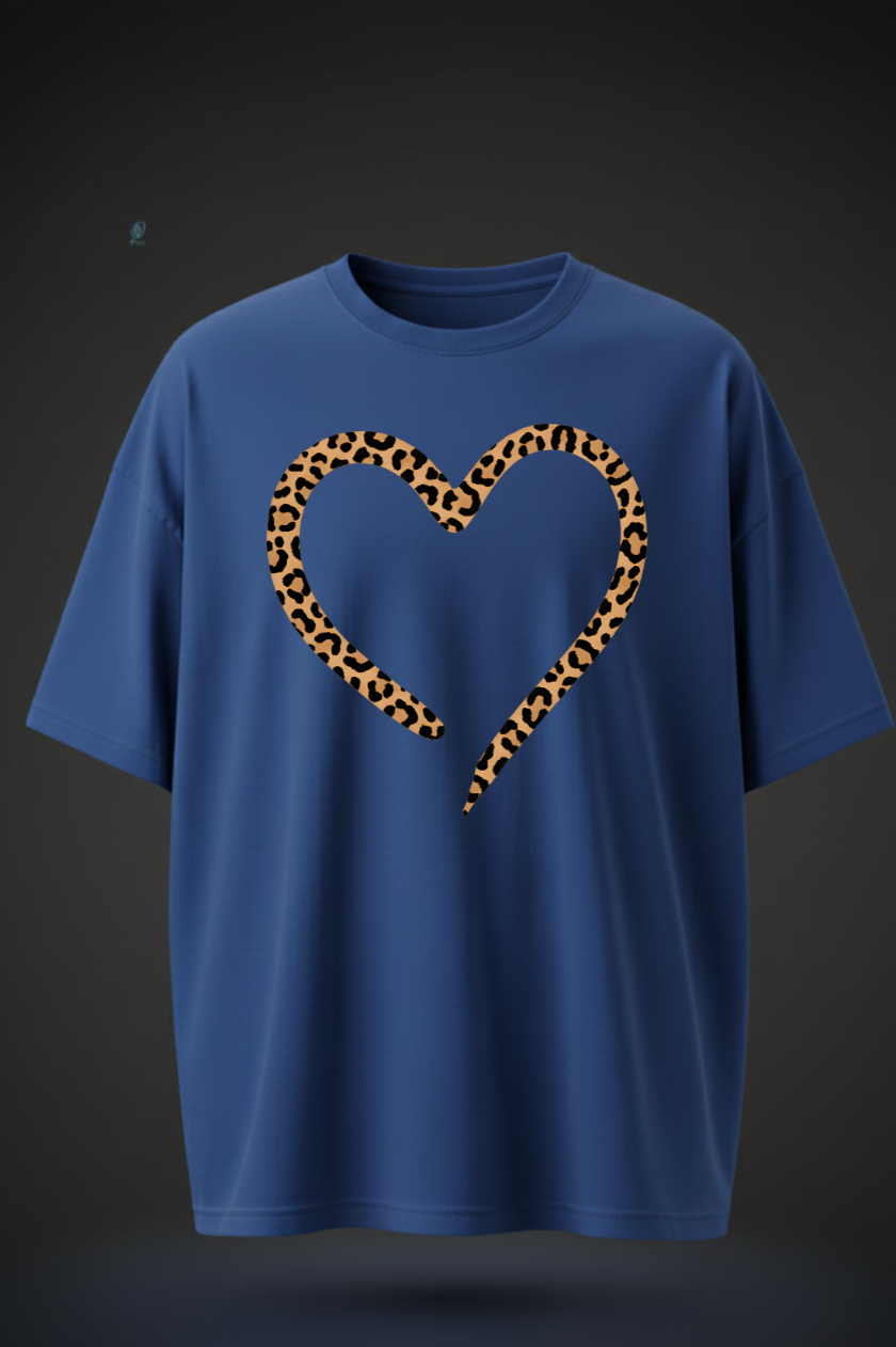 Oversized Heart Print T-Shirt – Unisex Casual Streetwear