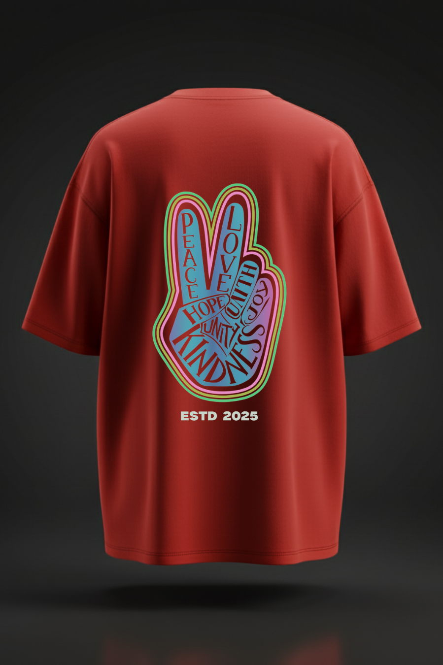 Peace & Kindness Oversized T-Shirt – Retro Pastel Edition