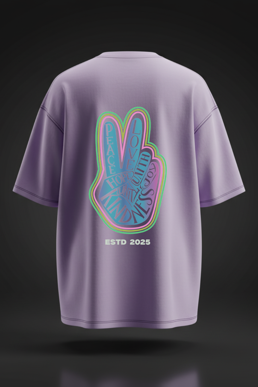 Peace & Kindness Oversized T-Shirt – Retro Pastel Edition