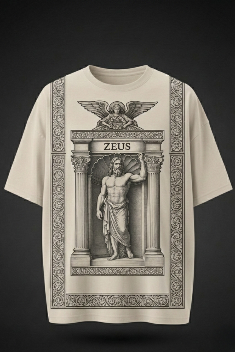 Greek God Graphic Tee in Monochrome Print
