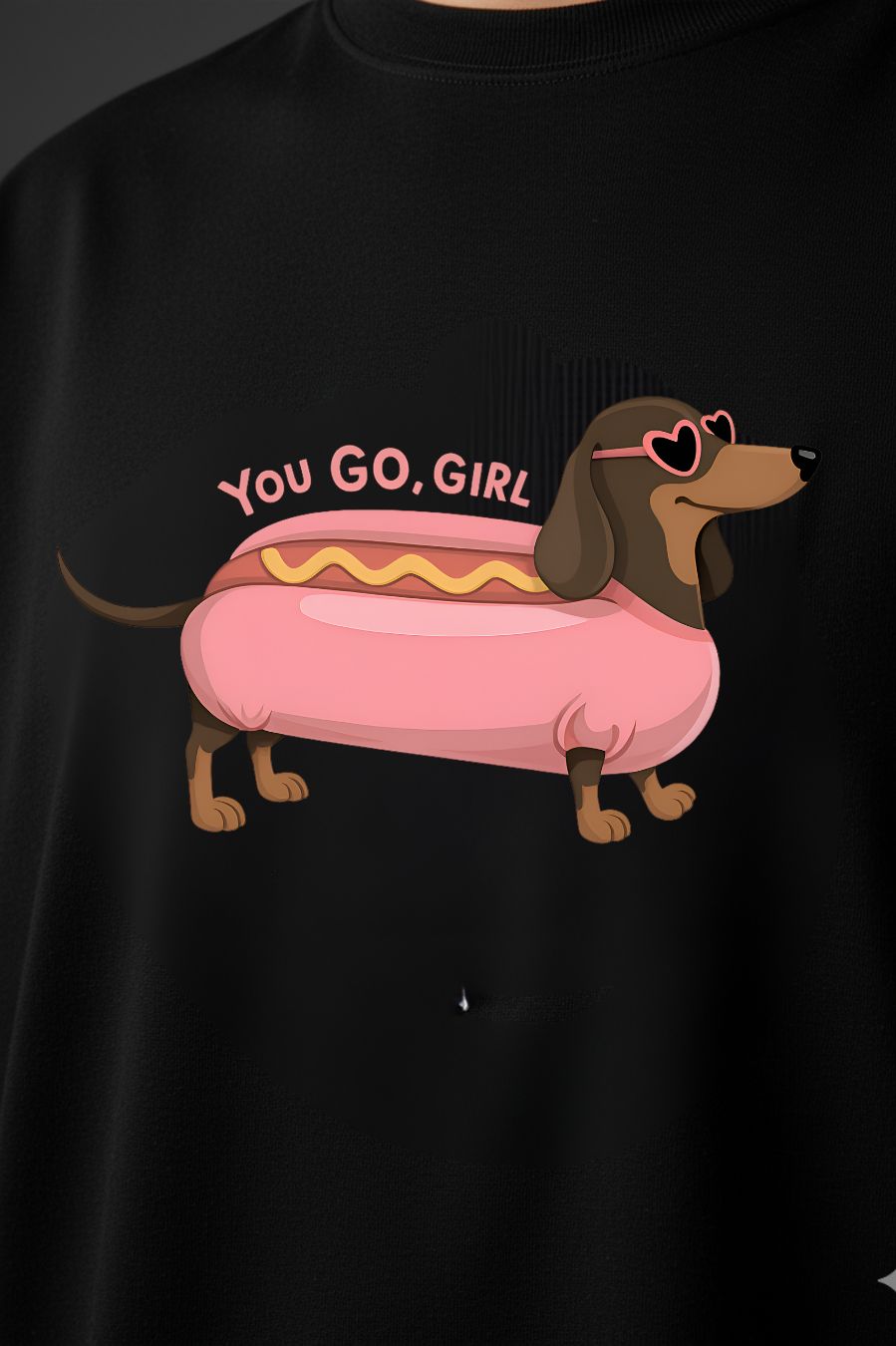 Oversized Hotdog Print T-Shirt – Unisex Casual Wear