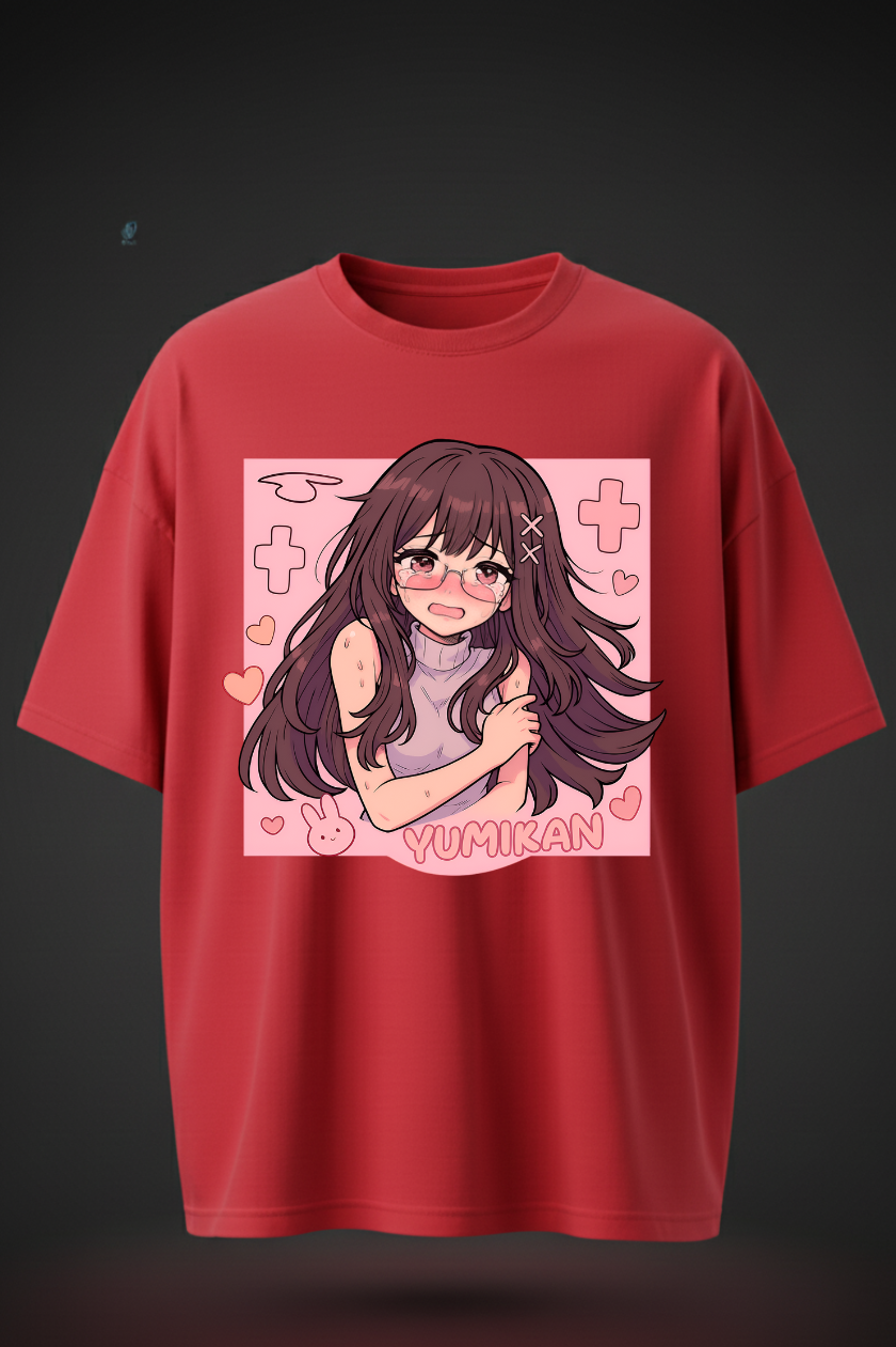 Oversized Anime Girl Print T-Shirt – YUMIKAN Graphic Tee