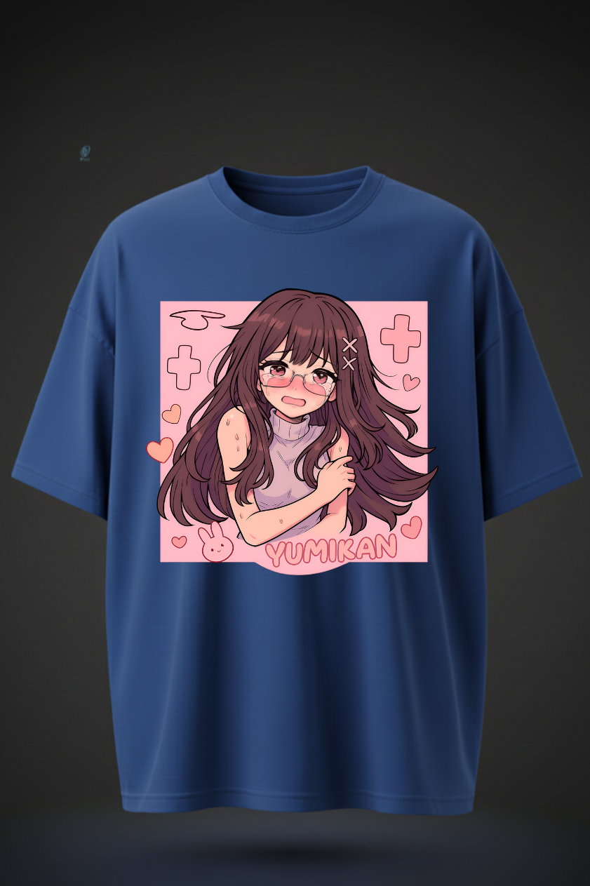 Oversized Anime Girl Print T-Shirt – YUMIKAN Graphic Tee