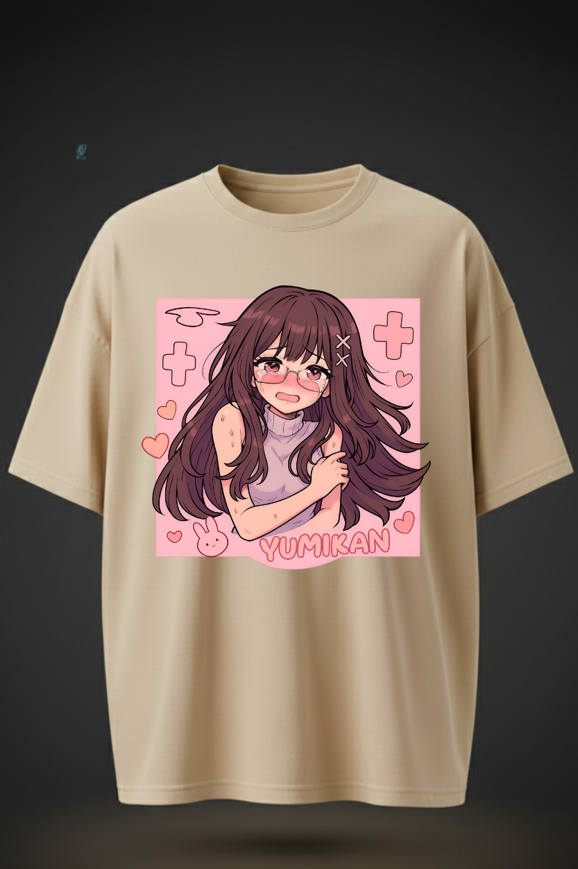 Oversized Anime Girl Print T-Shirt – YUMIKAN Graphic Tee