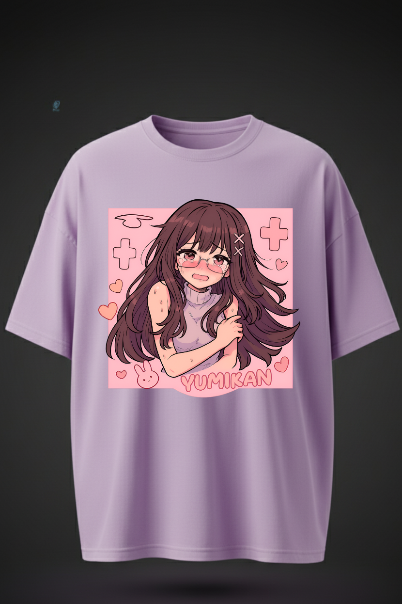 Oversized Anime Girl Print T-Shirt – YUMIKAN Graphic Tee