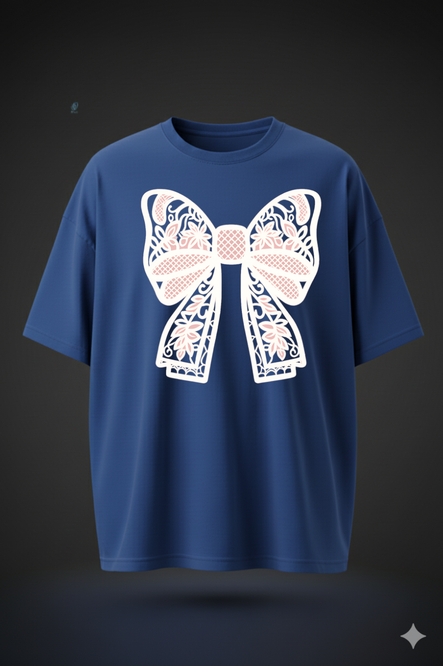 Bow Printed Oversized T-Shirt – Minimal Streetwear Style