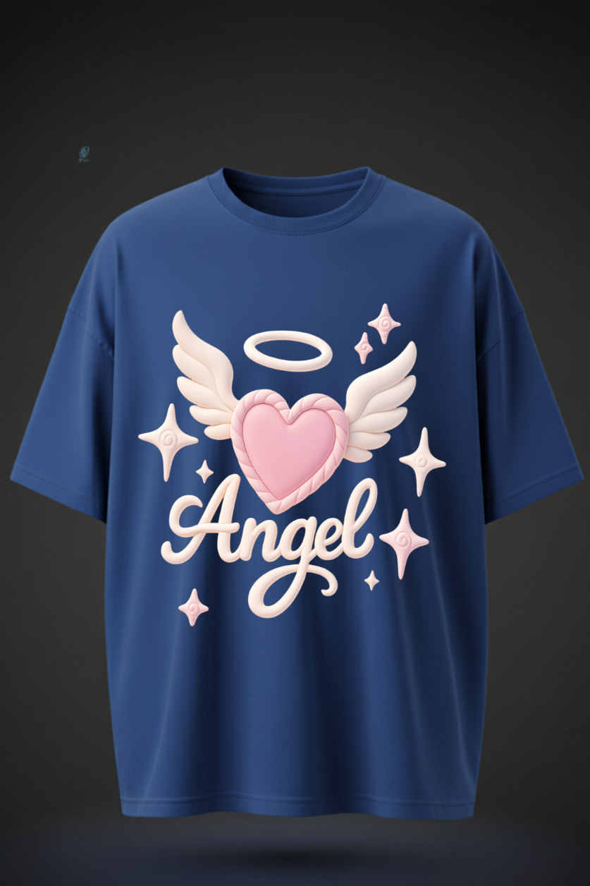 Oversized Angel Print T-Shirt – Unisex Casual Streetwear
