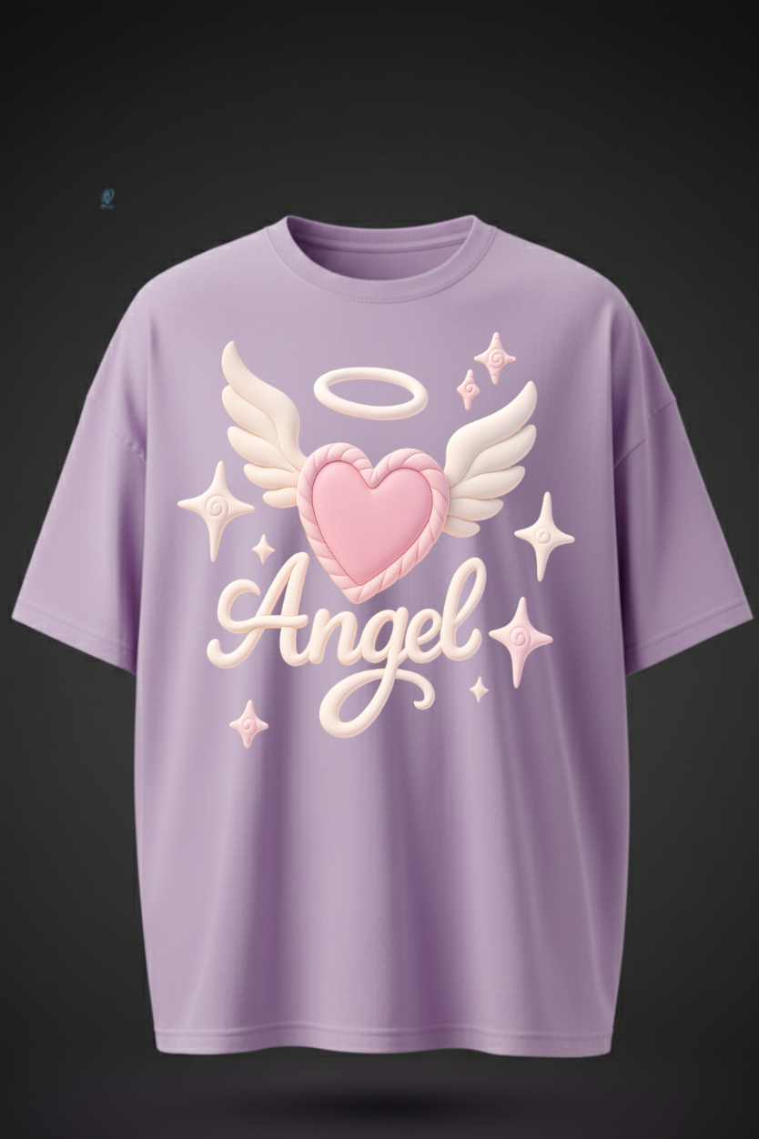Oversized Angel Print T-Shirt – Unisex Casual Streetwear