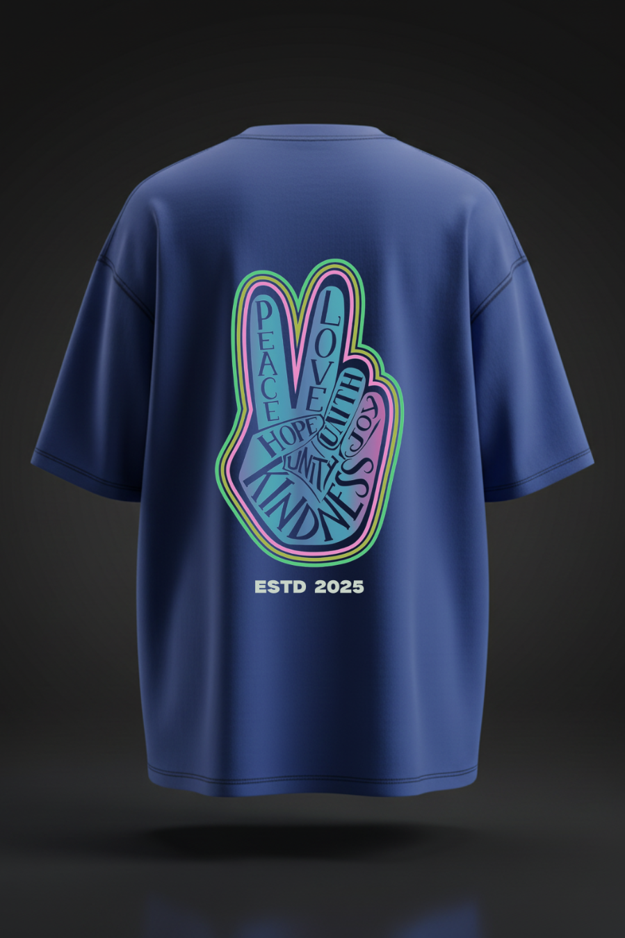 Peace & Kindness Oversized T-Shirt – Retro Pastel Edition