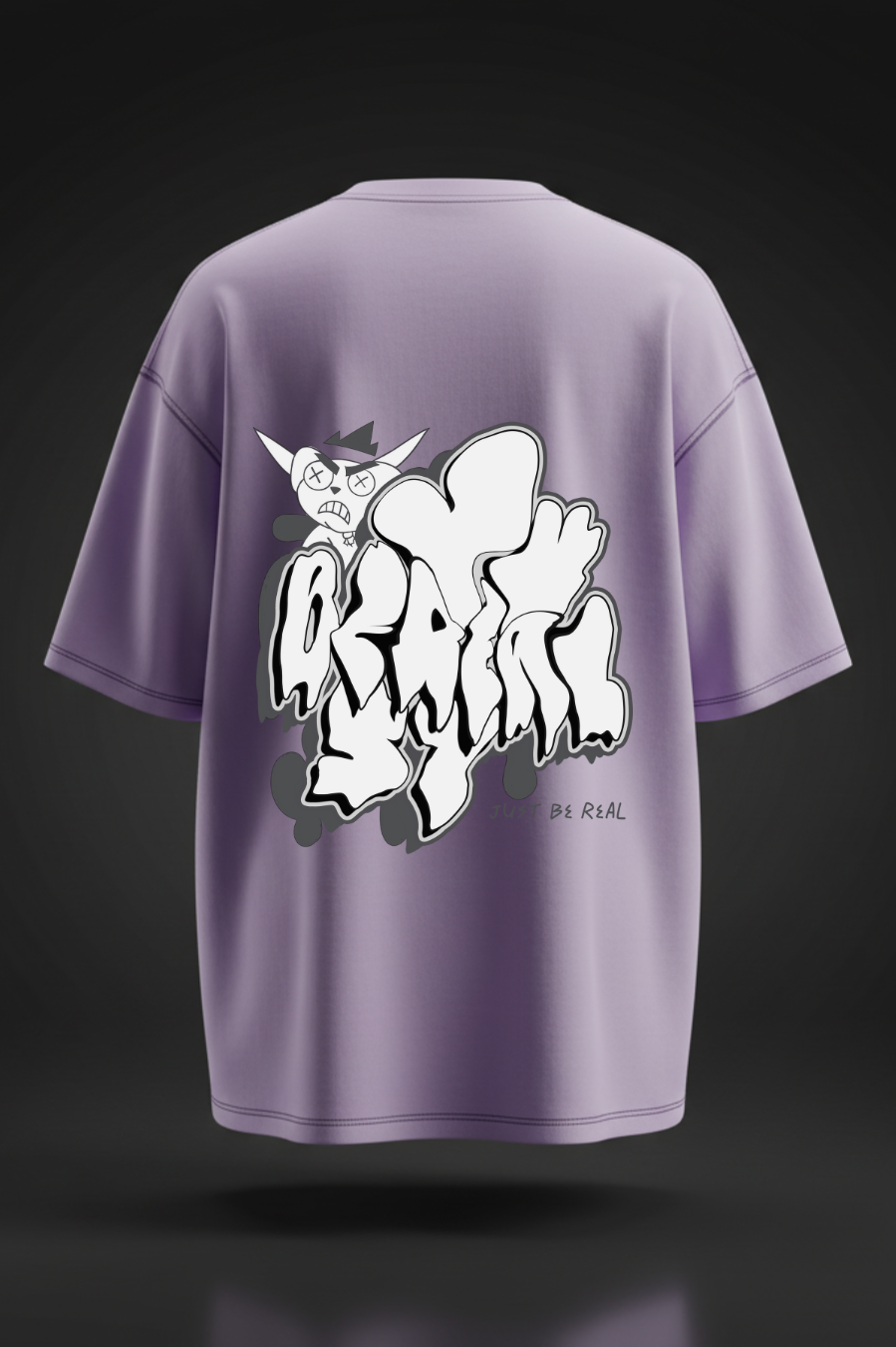 Just Be Real” Oversized Graffiti T-Shirt – Streetwear Edition