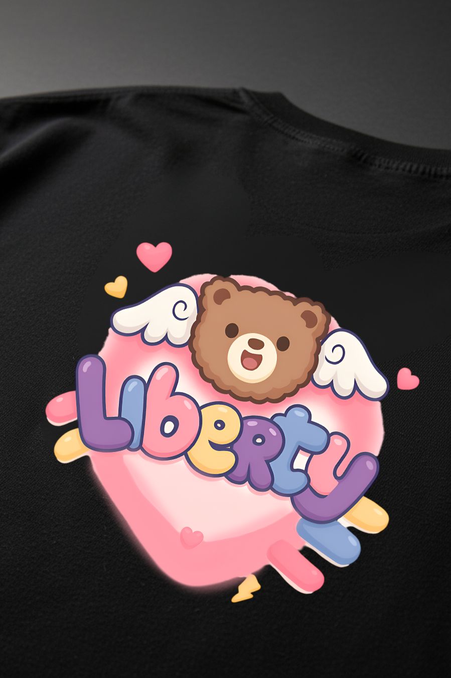 Oversized Teddy Bear Liberty Print T-Shirt – Unisex Casual Wear