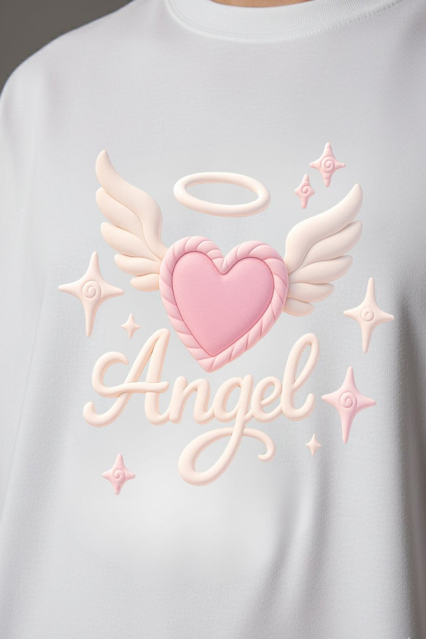 Oversized Angel Print T-Shirt – Unisex Casual Streetwear