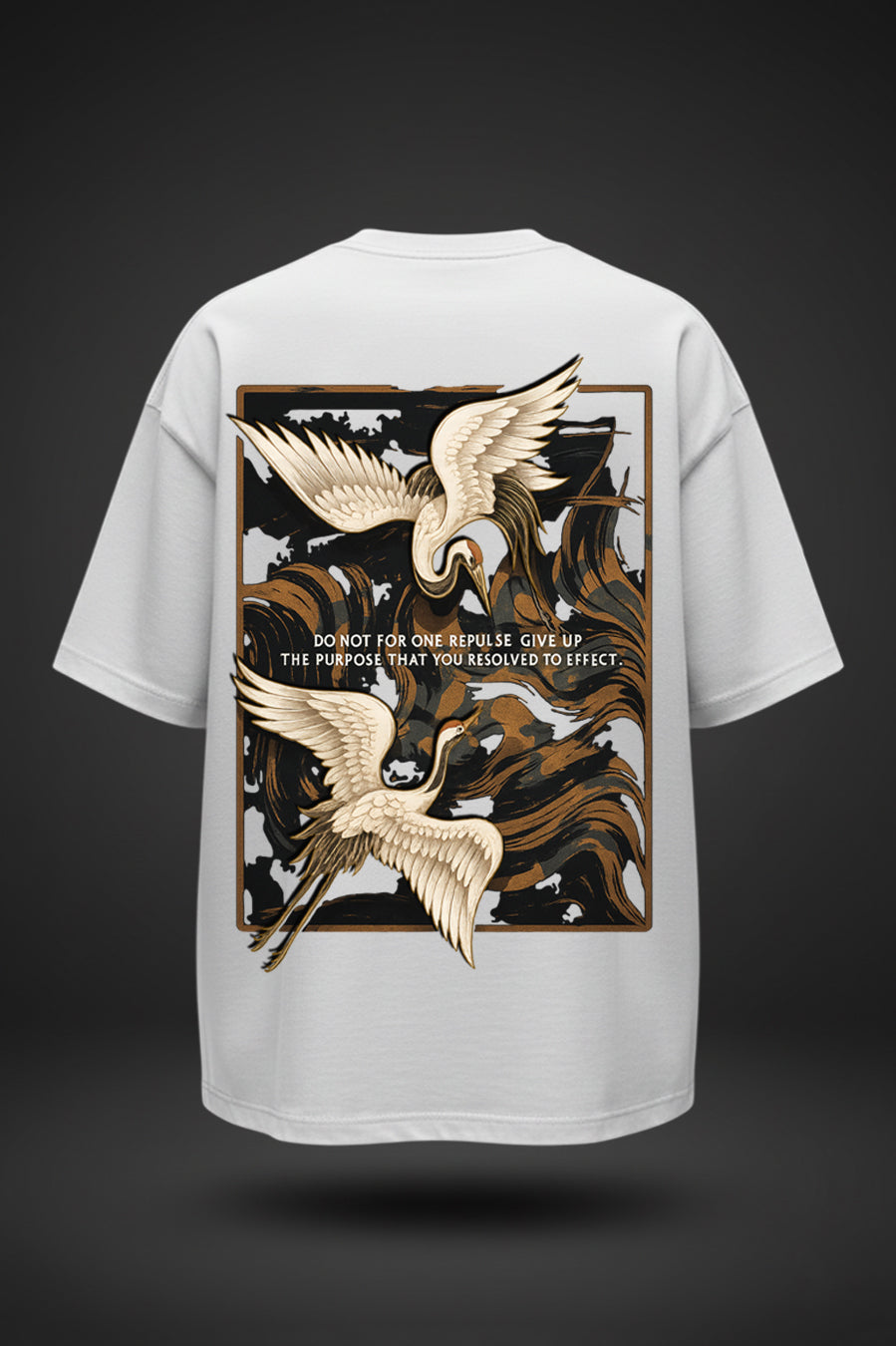 Oversized Bird Back Print T-Shirt – Unisex Casual Streetwear