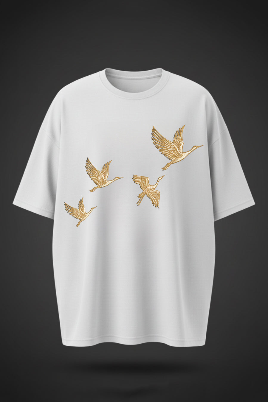 Oversized Bird Back Print T-Shirt – Unisex Casual Streetwear
