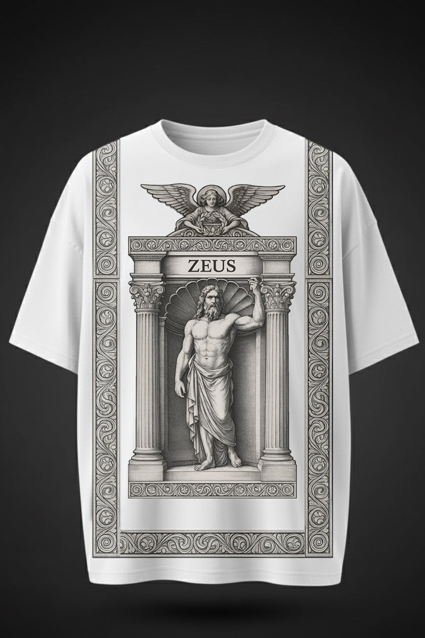 Greek God Graphic Tee in Monochrome Print